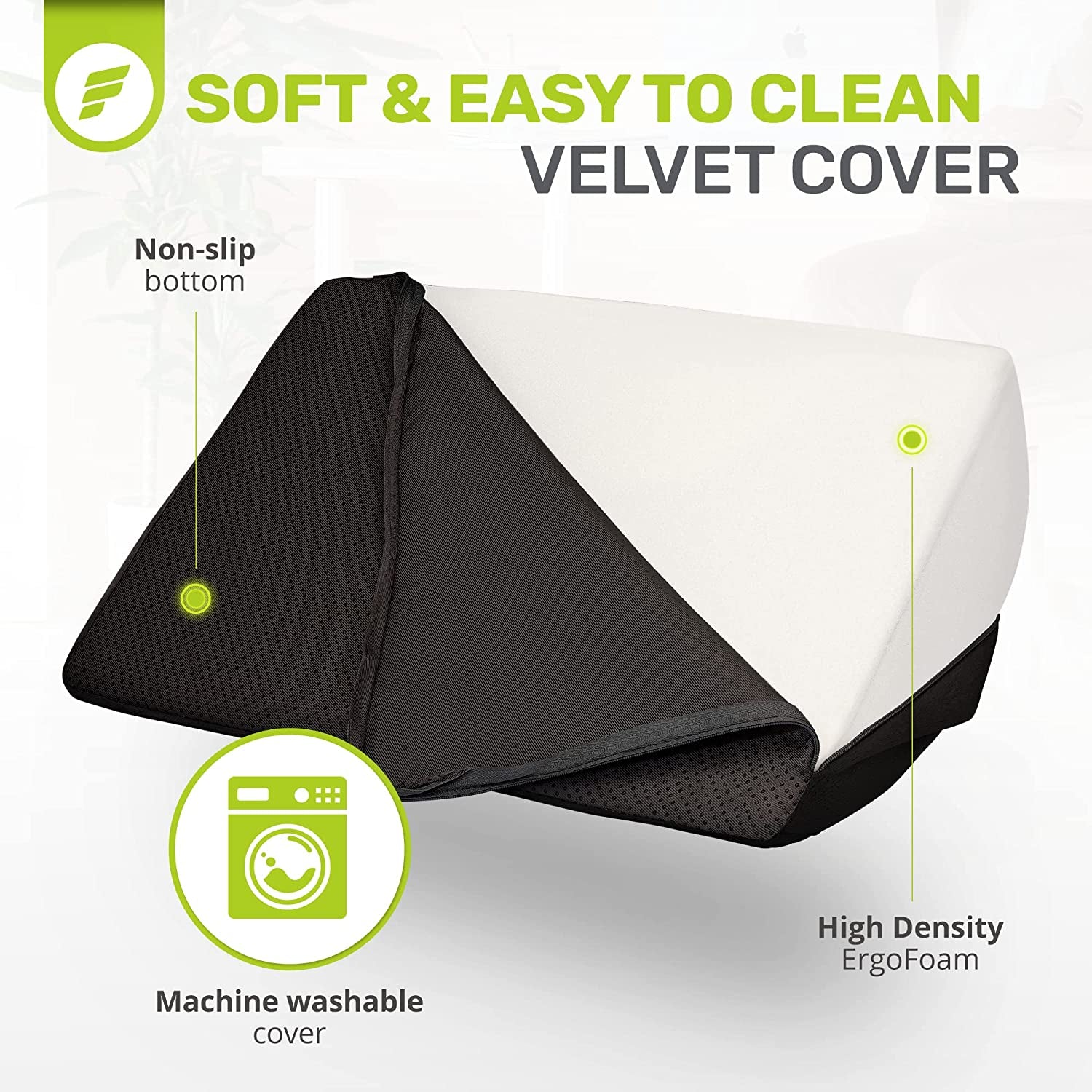 Adjustable Under Desk Foot Rest – Ergonomic Support for Posture, Lumbar & Knee Comfort – Memory Foam with 2 Heights