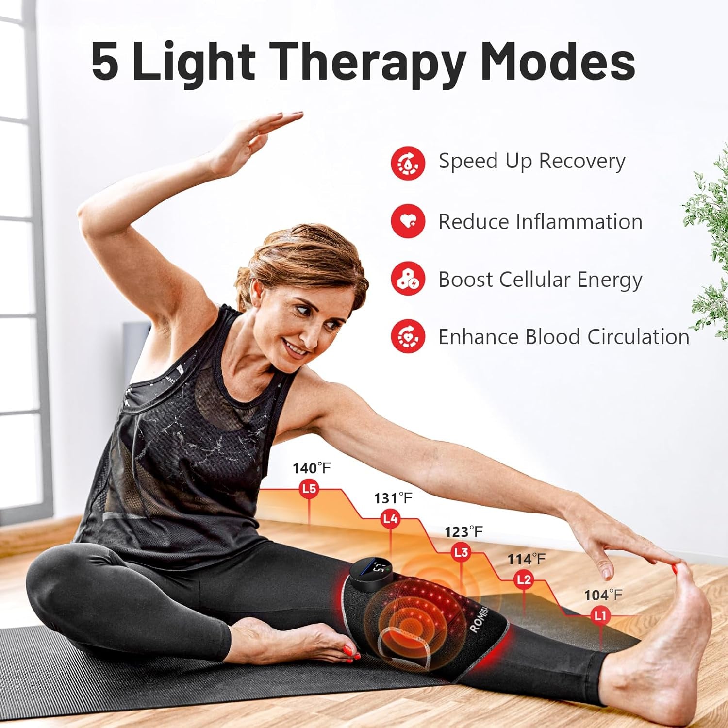 Advanced Red Light Knee Massager – 660nm/850nm Near Infrared & Vibration Therapy for Home Recovery & Comfort