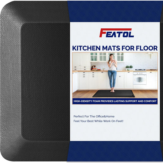 Supportive Standing Mat for Back Relief – Extra Thick Memory Foam Anti-Fatigue Mat – Ideal for Kitchen, Desk & Workspaces – 20"x39"
